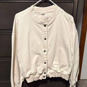 Aerie Cream Snap-Front Jacket
